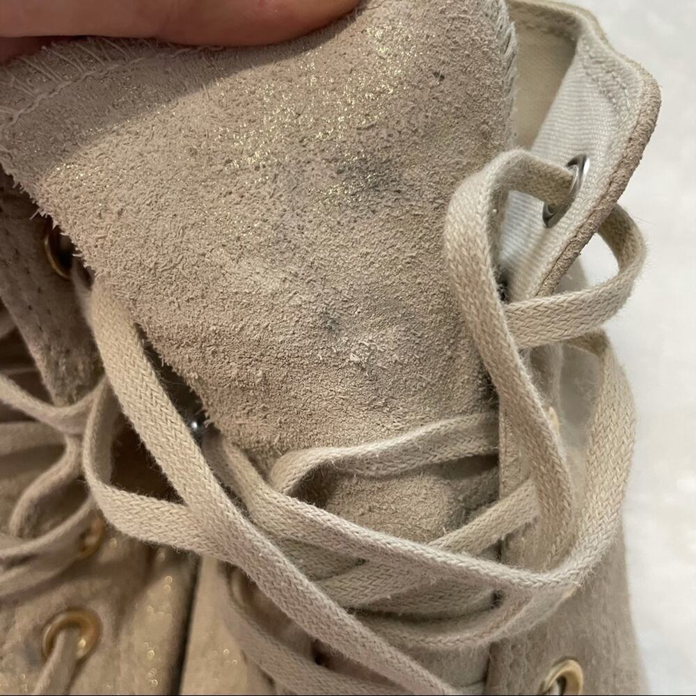 Converse All Star Hi shimmer suede sneaker 6.5 gold metallic - Picture 5 of 9